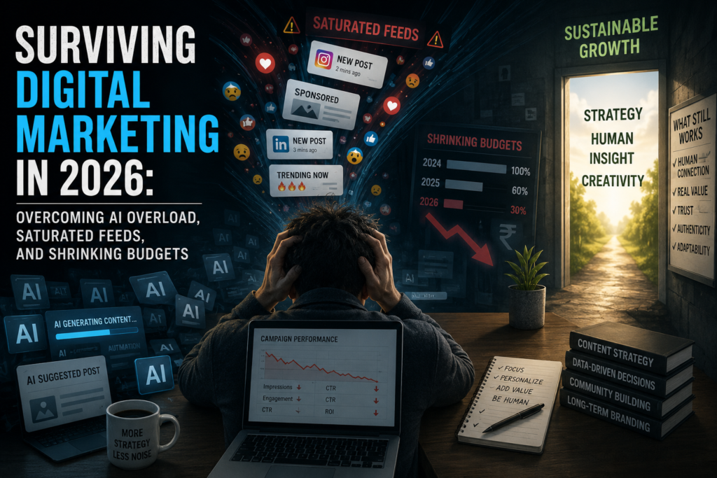 Surviving Digital Marketing in 2026: AI Overload, Saturated Feeds, and Shrinking Budgets